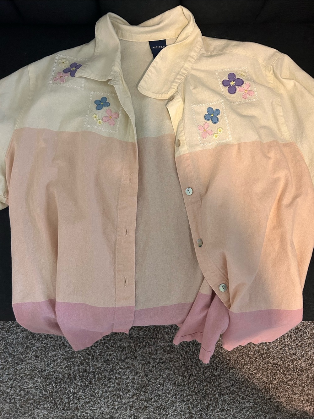 Basic Editions Colorblock Button-Down Shirt